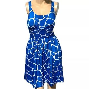 SUSANA MONACO Fit & Flare Giraffe Print Dress Size 2 fit & flare tie back NWT